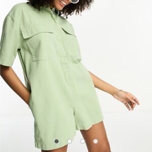 ASOS Light Green Short Sleeve Jumpsuit